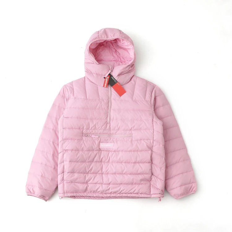 シュプリーム マイクロ ダウン ハーフジップ フーデッド プルオーバー(FW25)ライトピンク