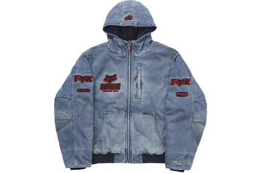 シュプリーム フォックス レーシング フーデッド ワーク ジャケット デニム