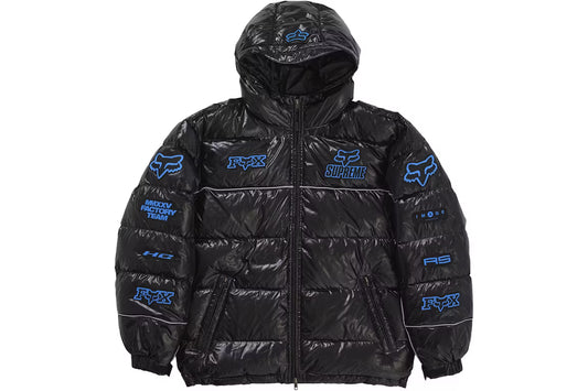 シュプリーム フォックス レーシング シャイニー ダウン パファー ジャケット ブラック